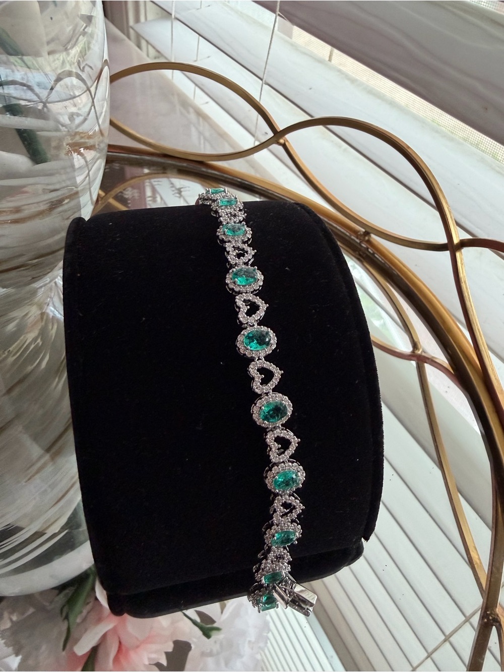 Teal Crystal Tennis Bracelet by
